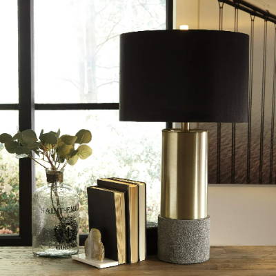 A classy black and gold table lamp