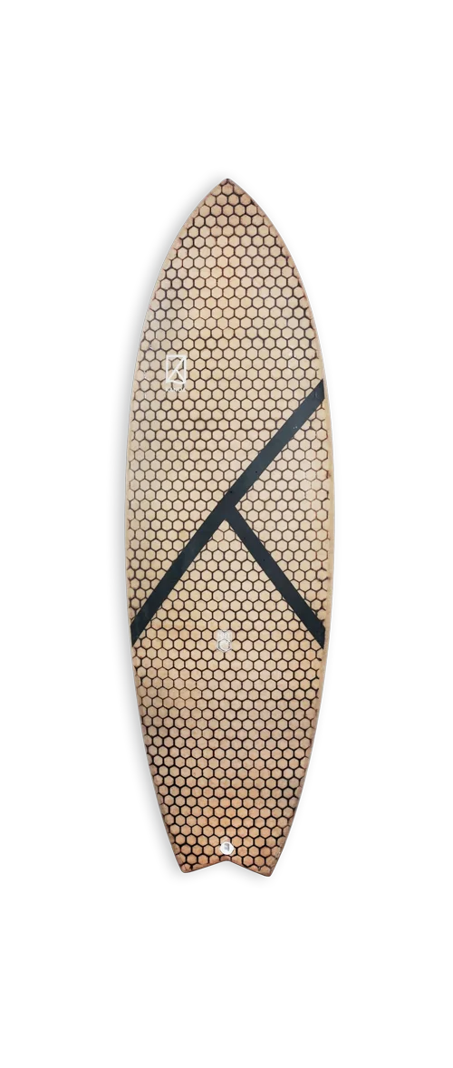 Sustainable Surfboard with swallow tail made of flax, viskose & coconut