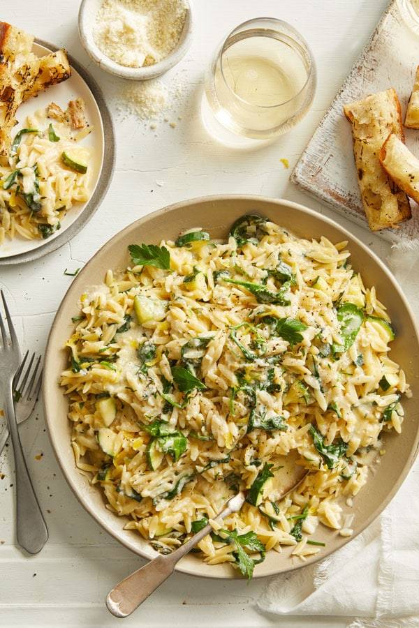 Spinach orzo