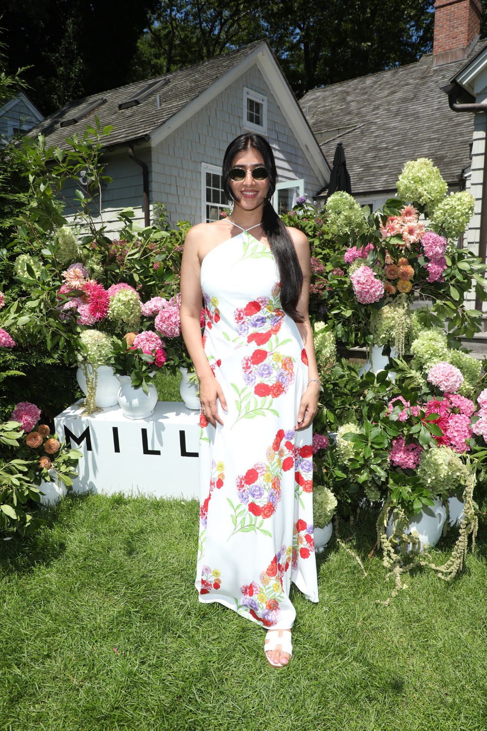 Attending the MILLY x The Daily Front Row Pop Up at the Maidstone in the Hamptons wearing the Leda Dress