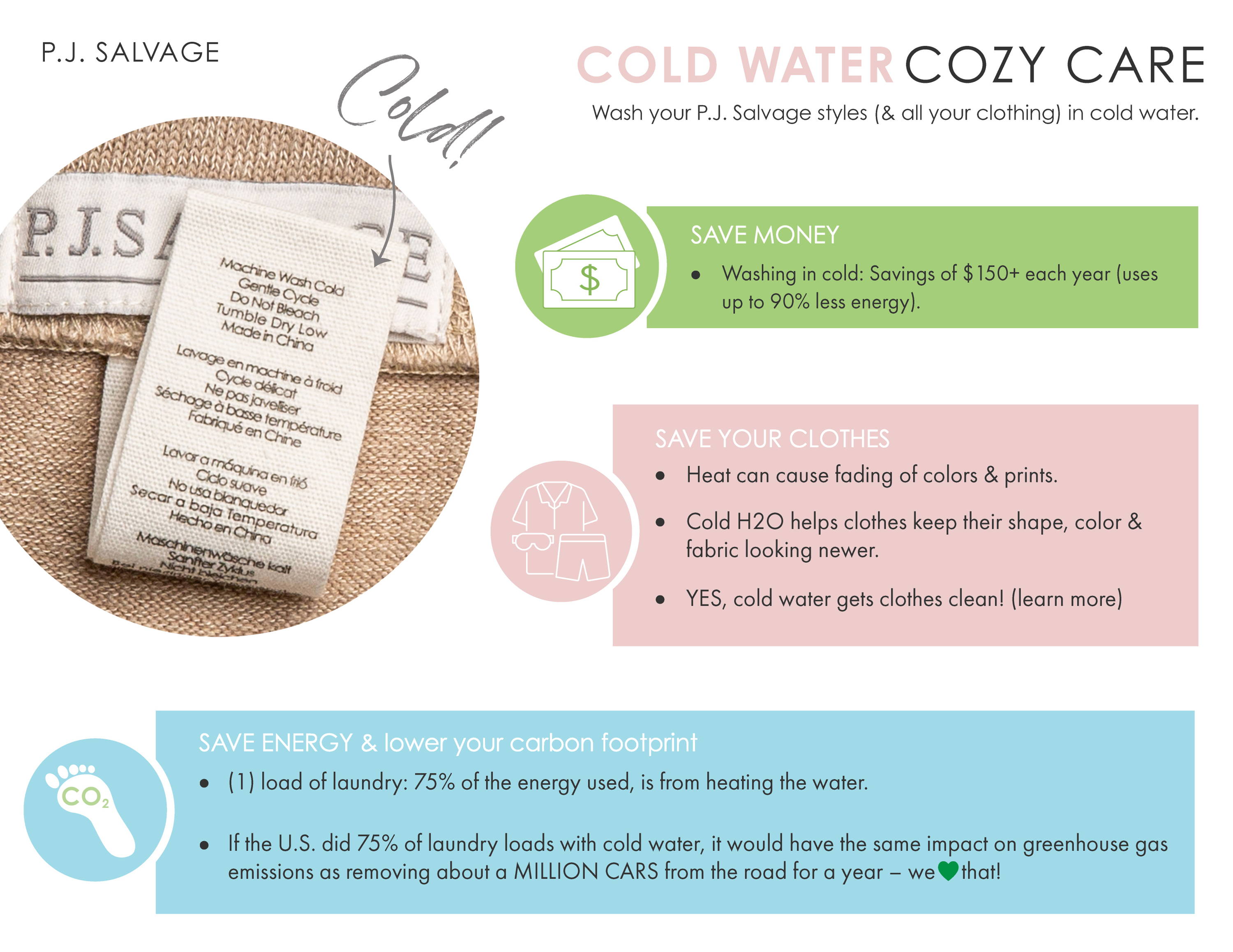 Cold Water Cozy Care Information 