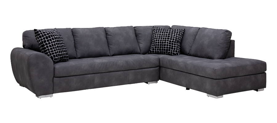 Grey sectional sofa with chaise.