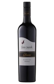 A bottle of Fox Creek Shiraz wine.