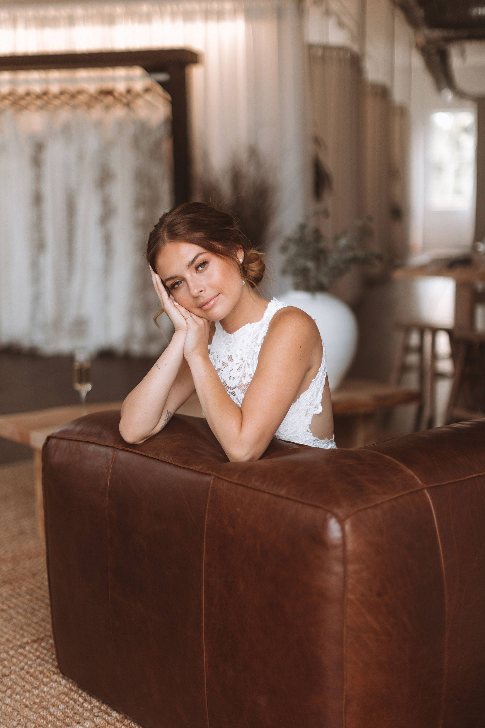 Bride inside the Grace Loves Lace bridal showroom in Nashville 