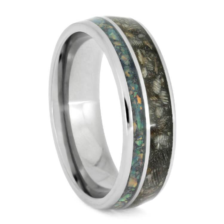 Horse Hoof Ring with Crushed Opal