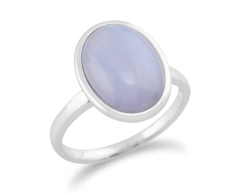 Blue lace agate ring
