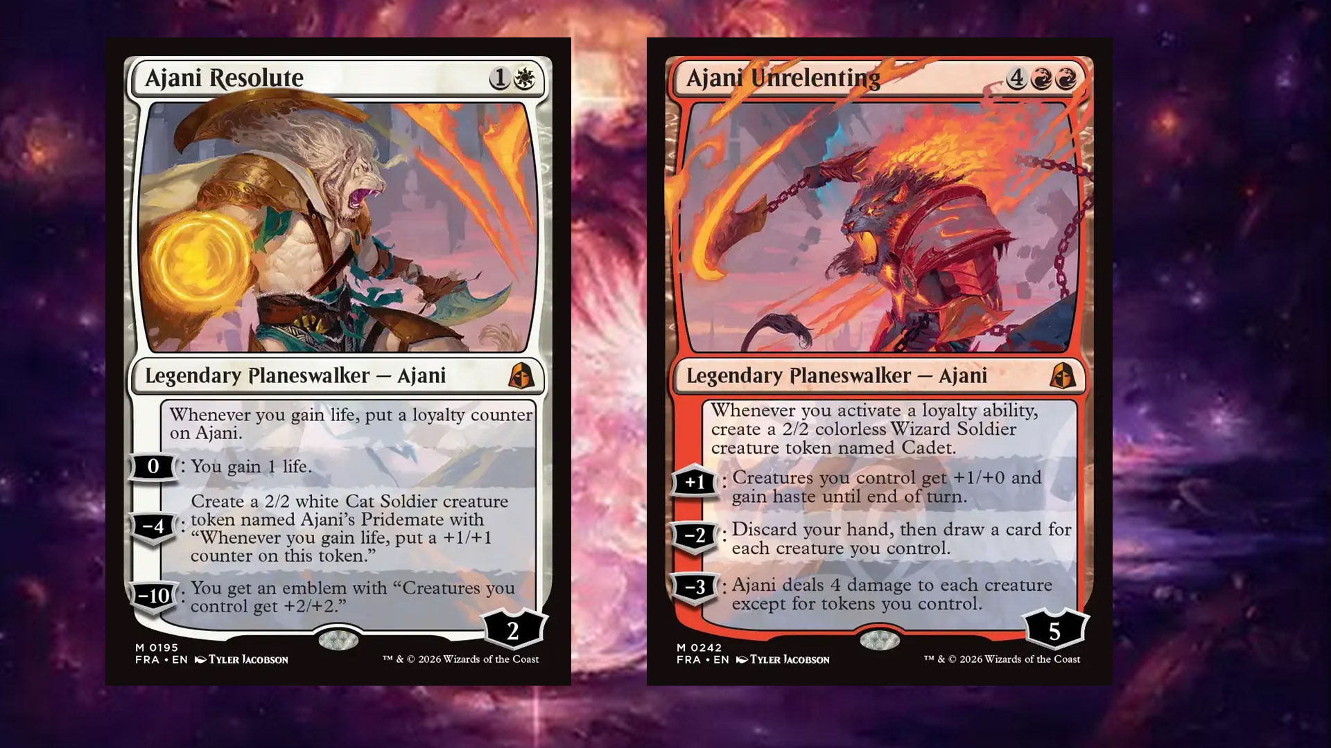 Two Ajani Planeswalker Cards From Reality Fracture