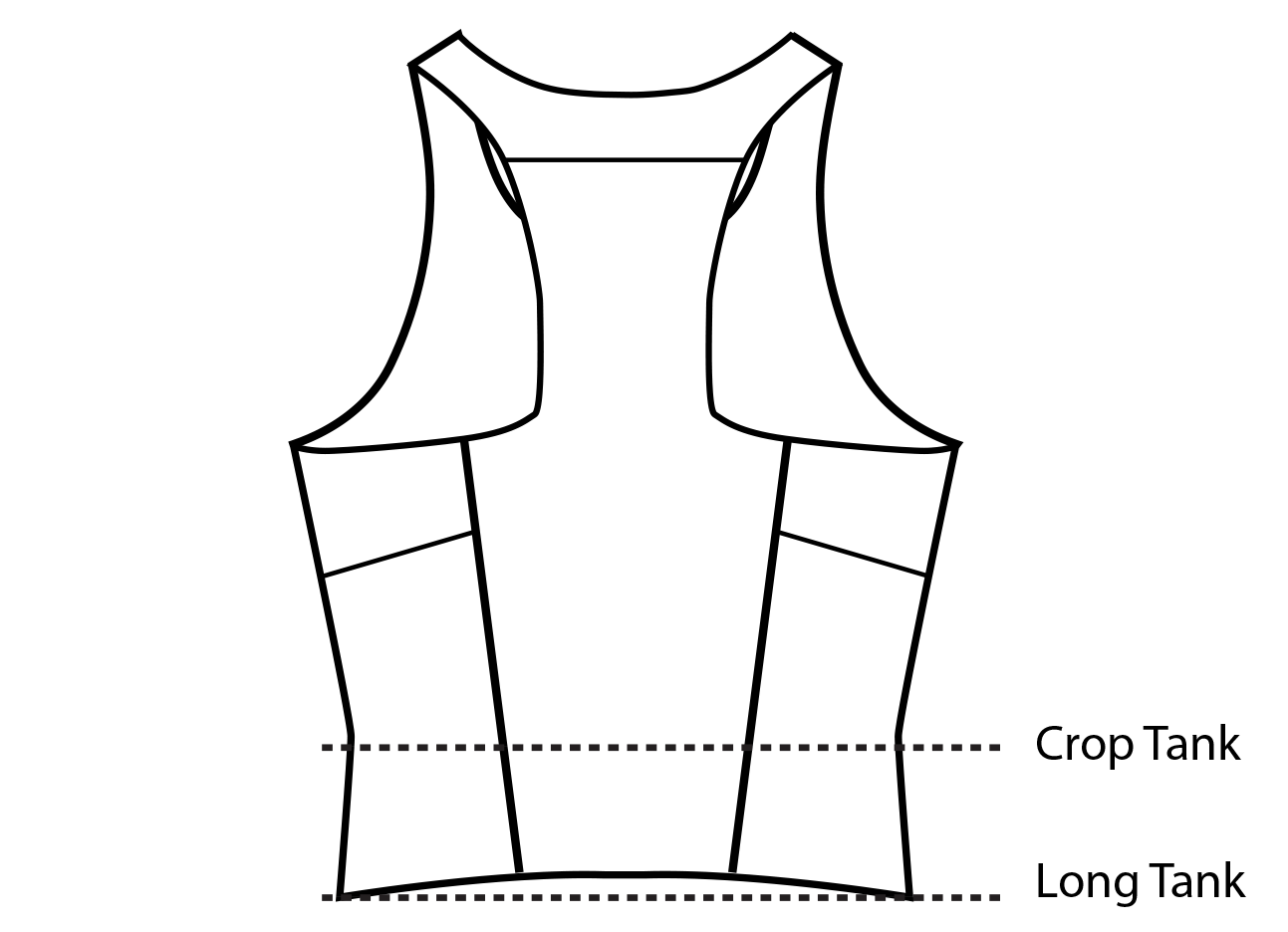 Women's Running Pocket Tank Lengths