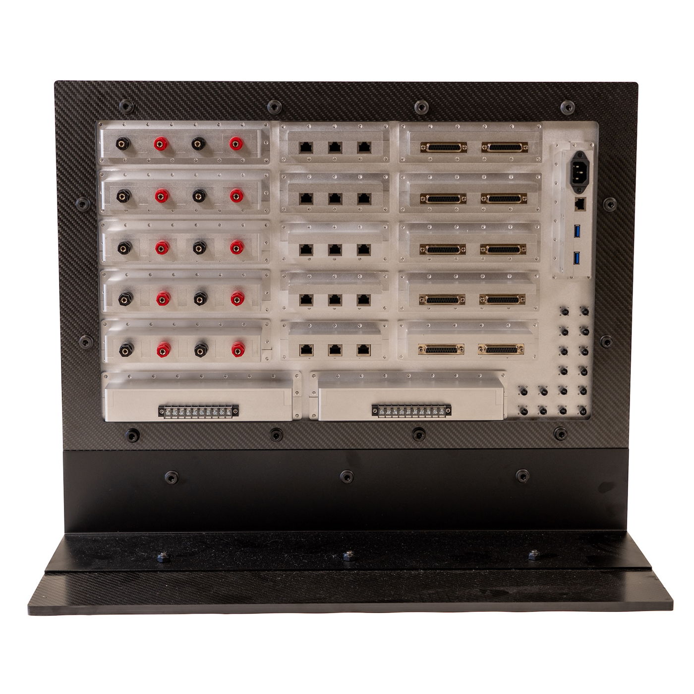 Shielded filter panel with multiple port types
