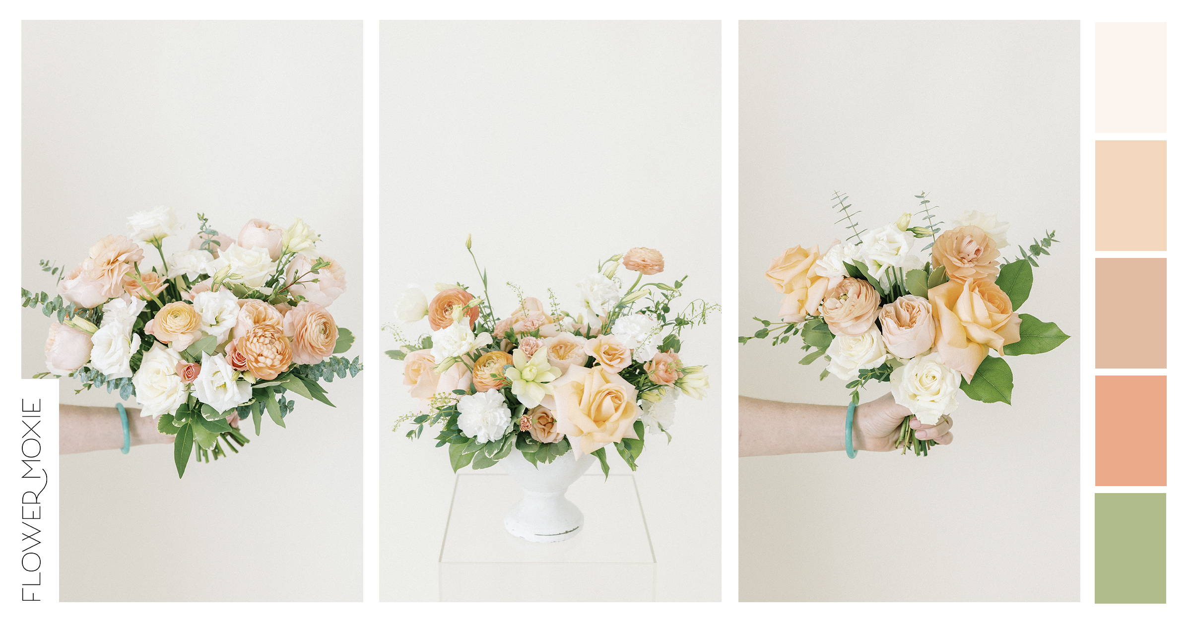 cream peach diy wedding flowers