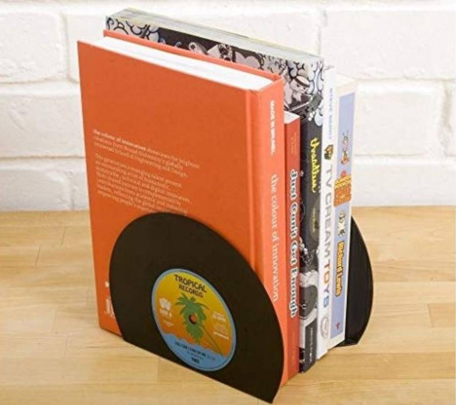 books held together with 80s record book ends