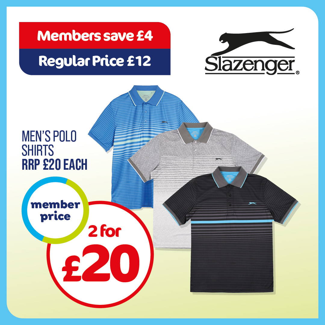 Slazenger men's polo shirts - exclusive Club member price