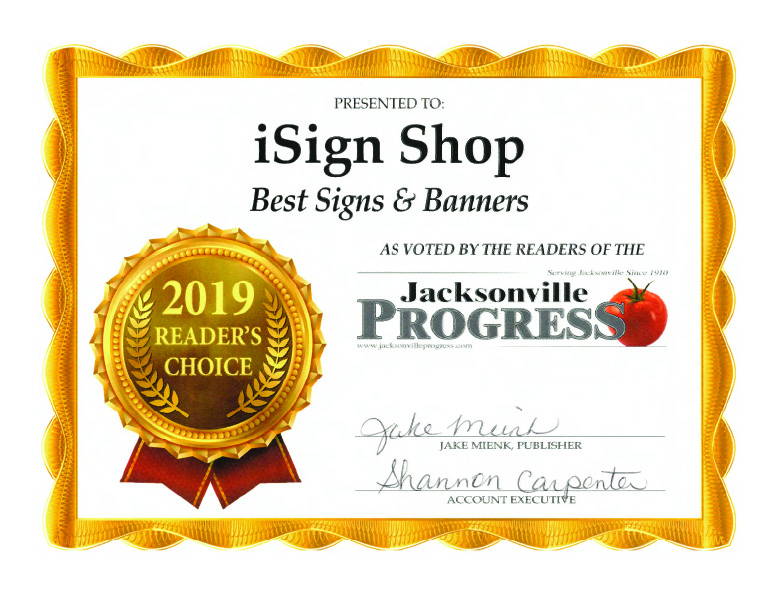 Readers Choice Award for iSignShop Best Signs & Banners 2019