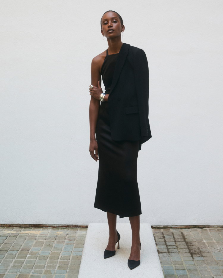 Model wearing Lucia Crepe Dress