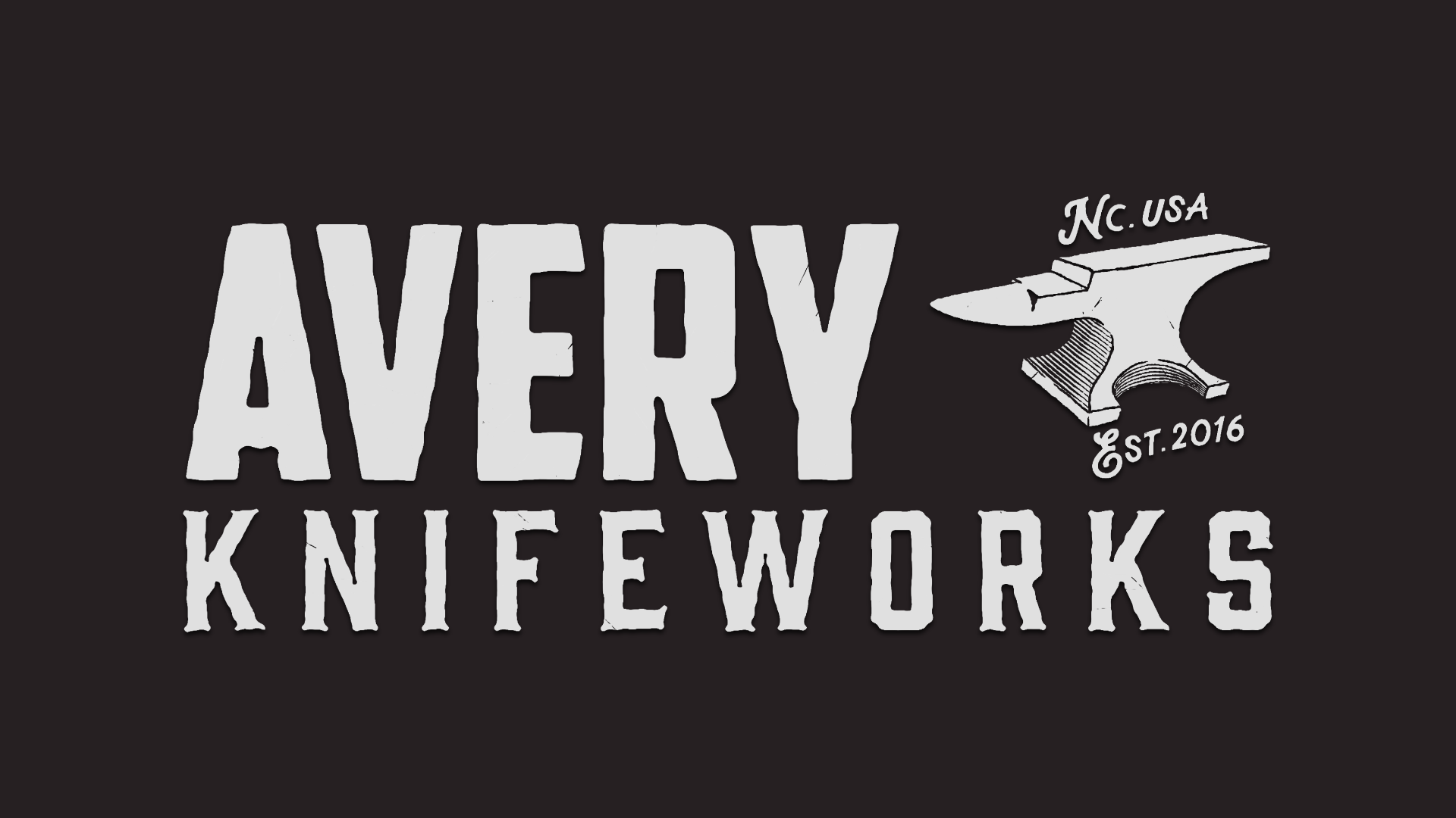 Logo of Avery Knifeworks with an anvil and establishment date.