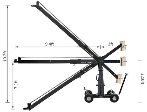 Proaim Comet 12ft jib crane product dimensions