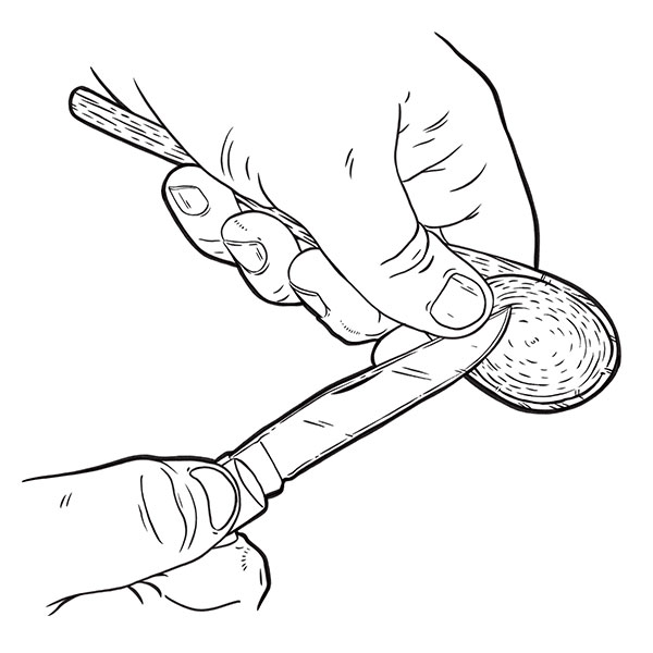 23014 Whittling a Spoon Illustration.