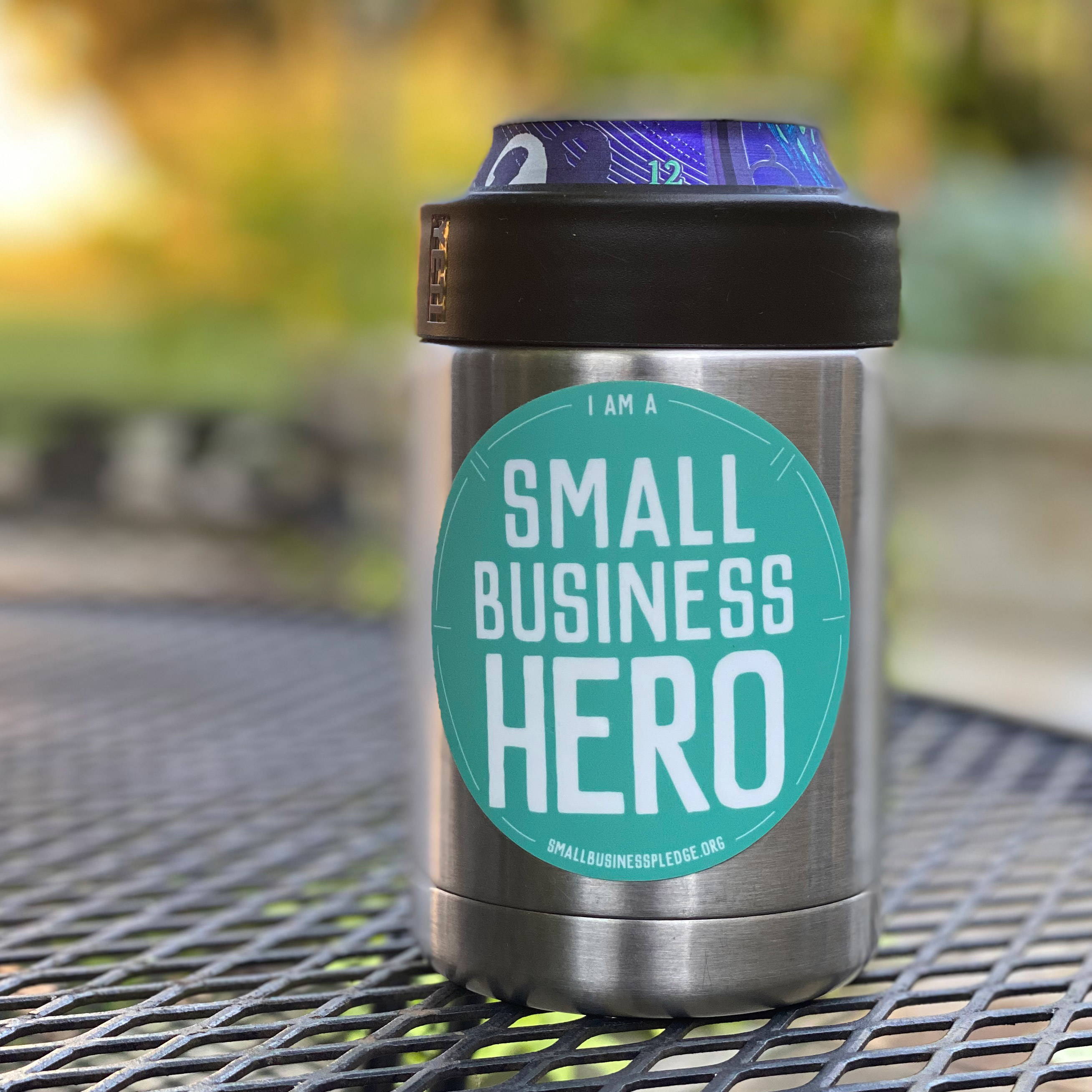 Small business hero sticker
