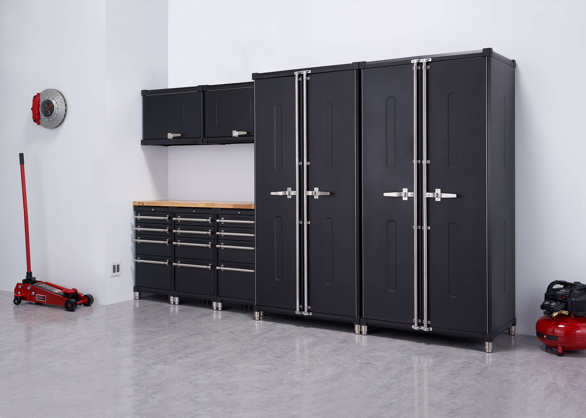 TRINITY PRO 8-Piece Garage Cabinet Drawer Set, Black