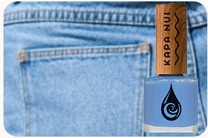 ahina non toxic nail polish bottle with jeans