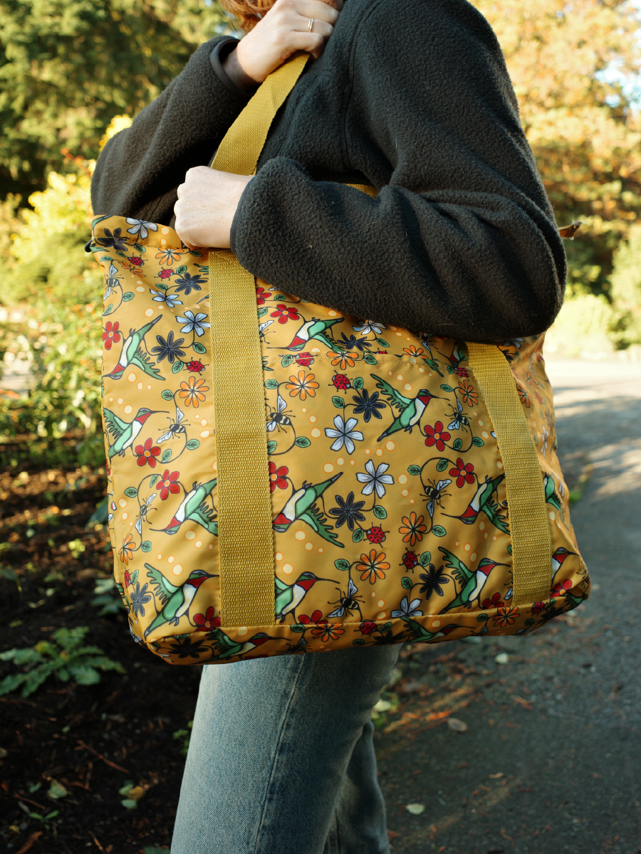Hummingbird (Nenookaasi) Packable Tote by Storm Angeconeb