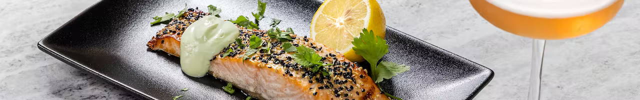 Miso Sesame Salmon with Wasabi Cream