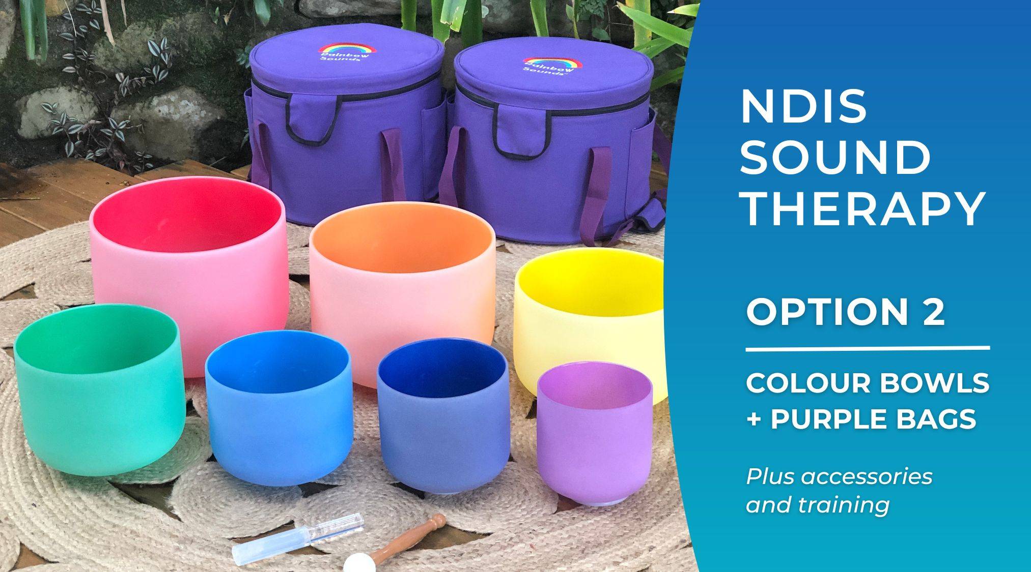 NDIS sound therapy with crystal singing bowls