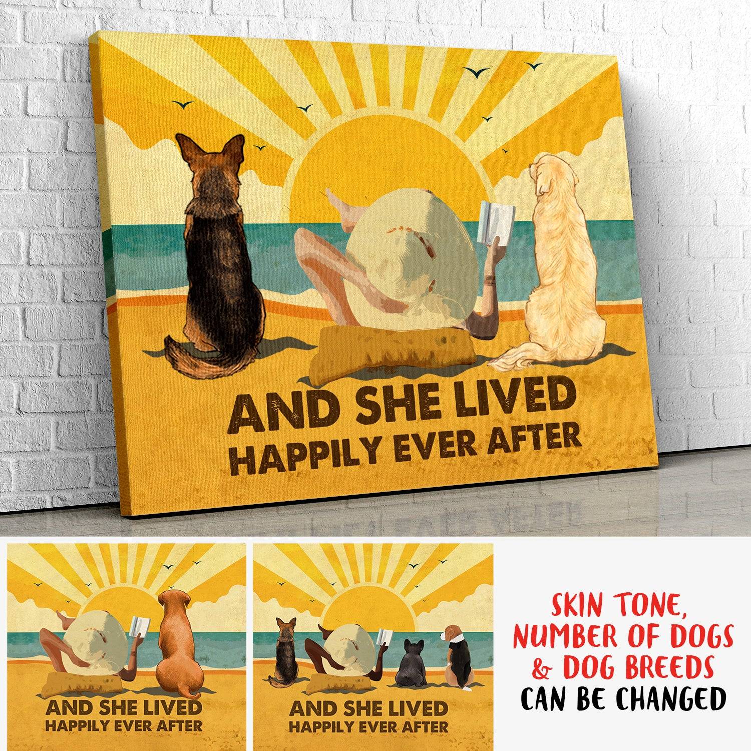 personalized dog and owner canvas