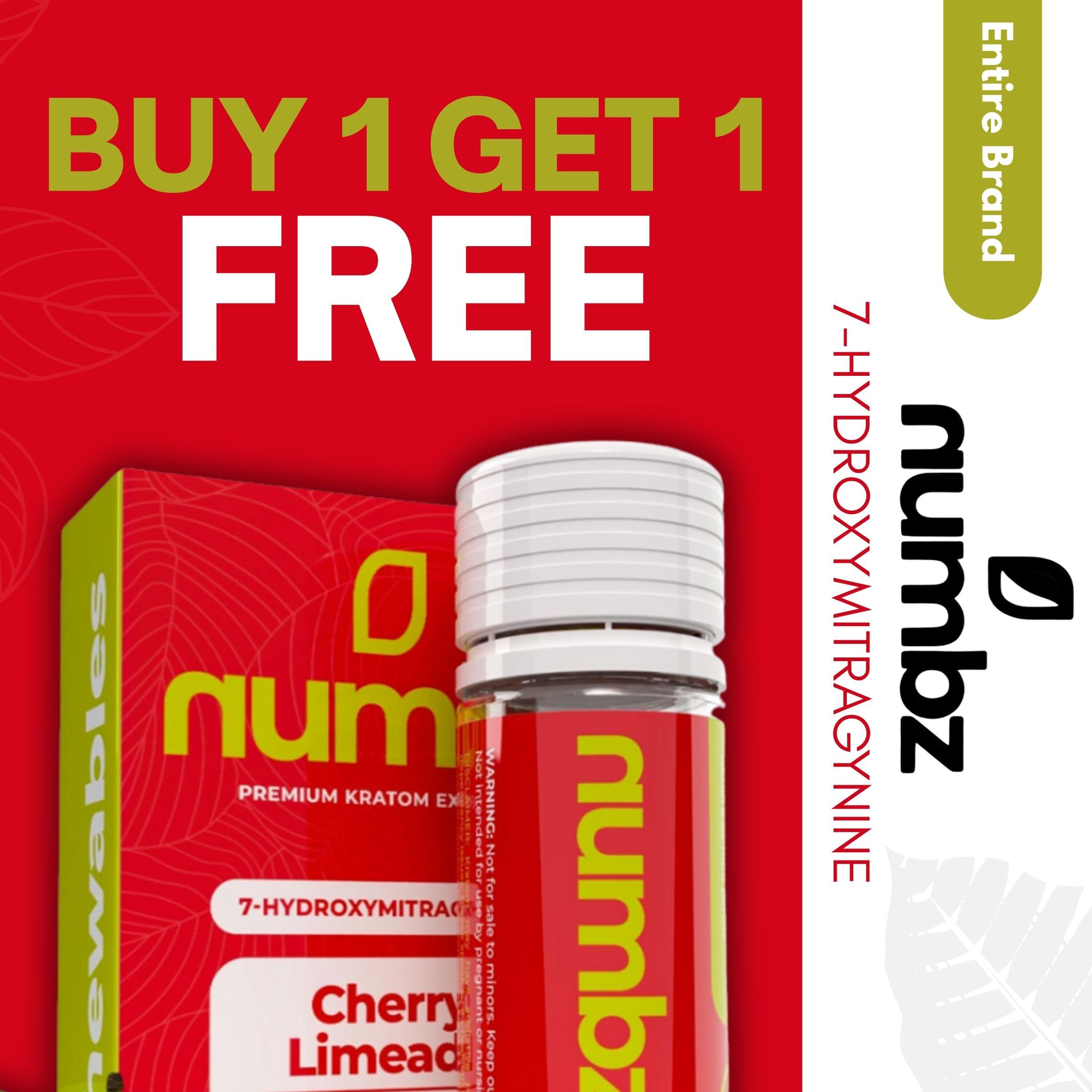 Promotional image for Numbz product: Buy 1 Get 1 Free offer.