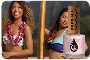 hauoli bottle with wahine surfers