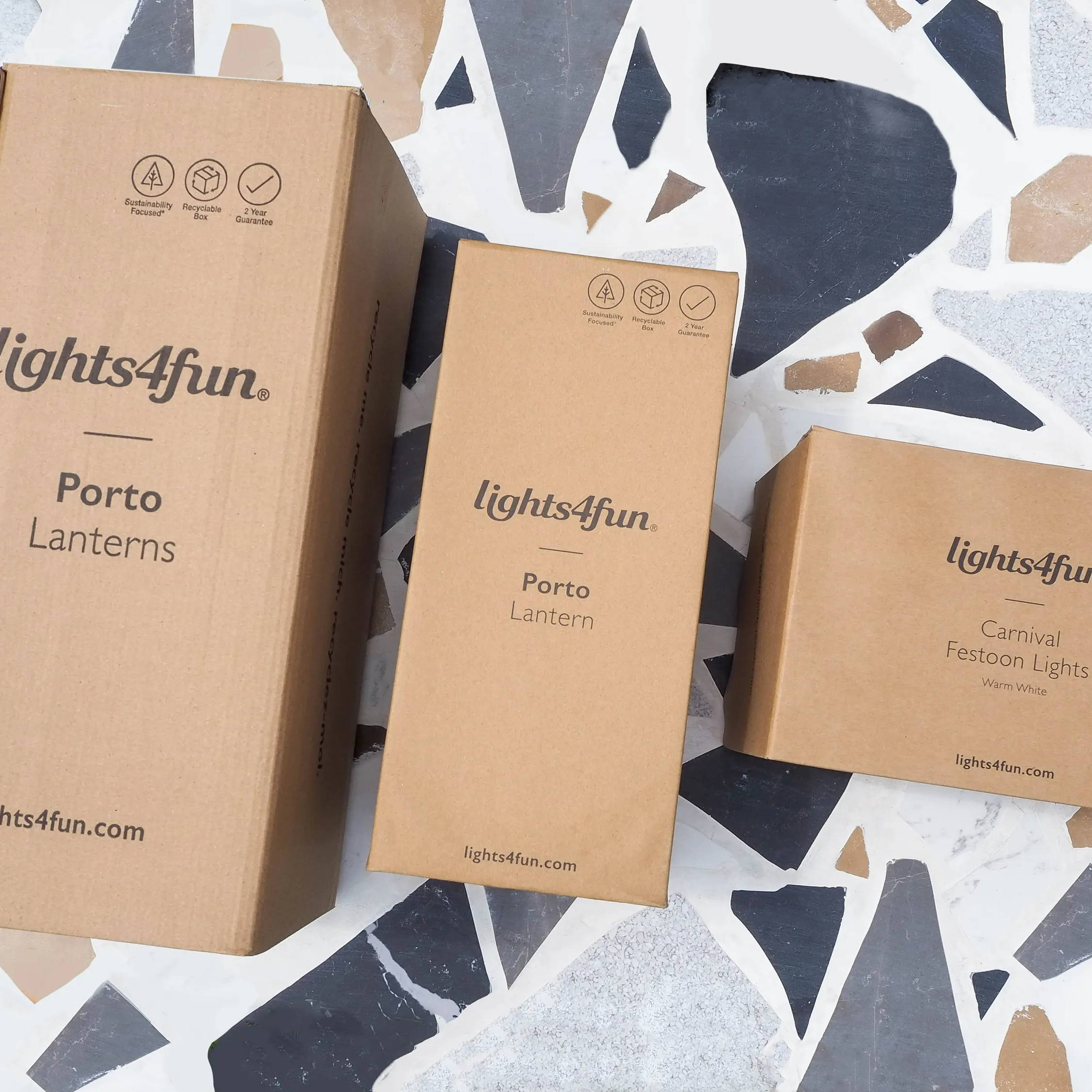 Image of packages containing solar lights.