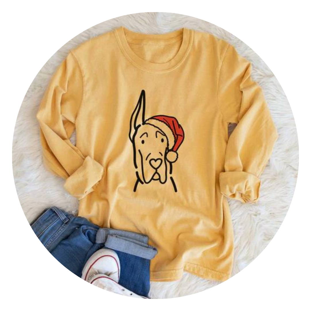 Christmas dog shirt with santa hat
