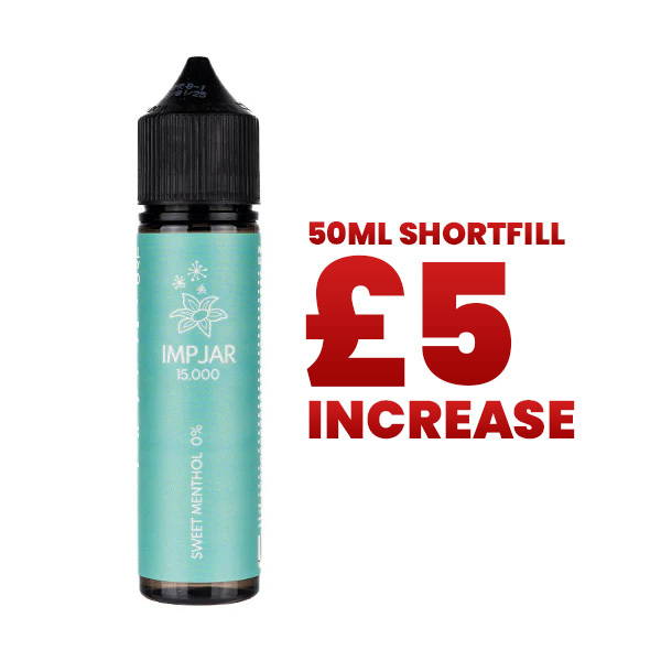 Image showing the £5 increase on 50ml shortfills