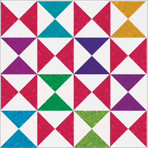 Quarter square triangle block - Guidelines4Quilting