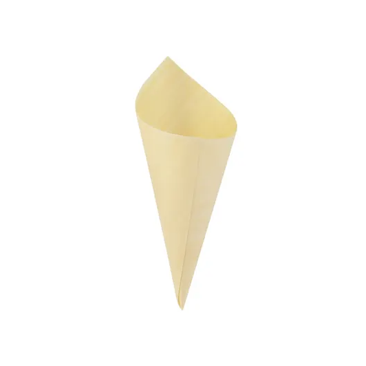 A wooden mini food cone
