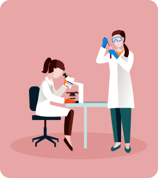 Female Scientists Working Graphic 