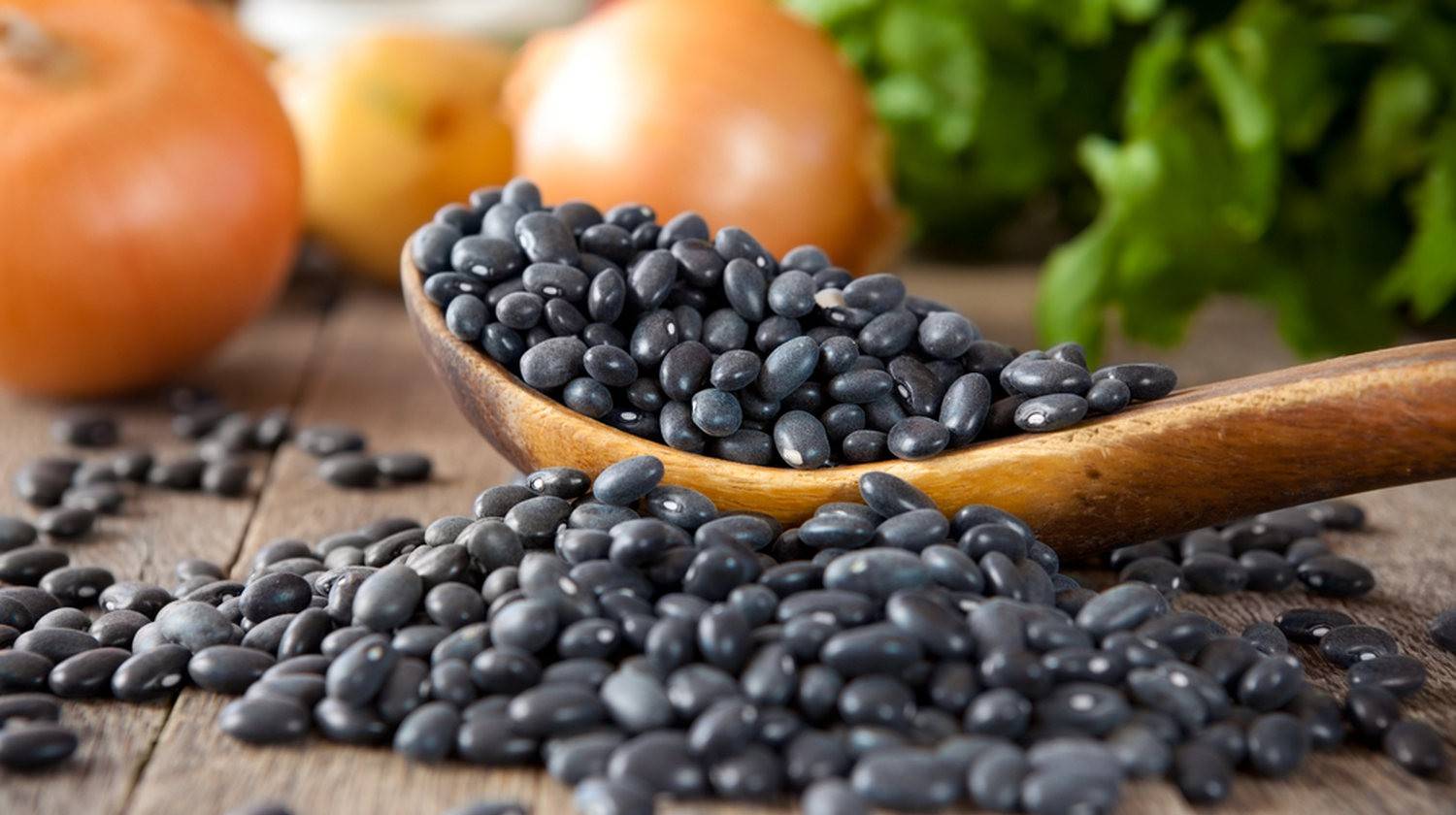 Featured | Black beans in a wooden spoon | Health Benefits of Black Foods