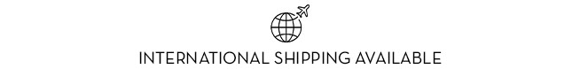 International shipping available with a globe icon.