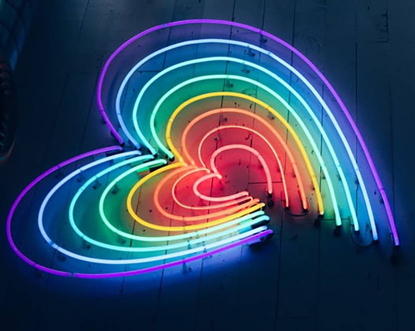 Rainbow Neon Heart