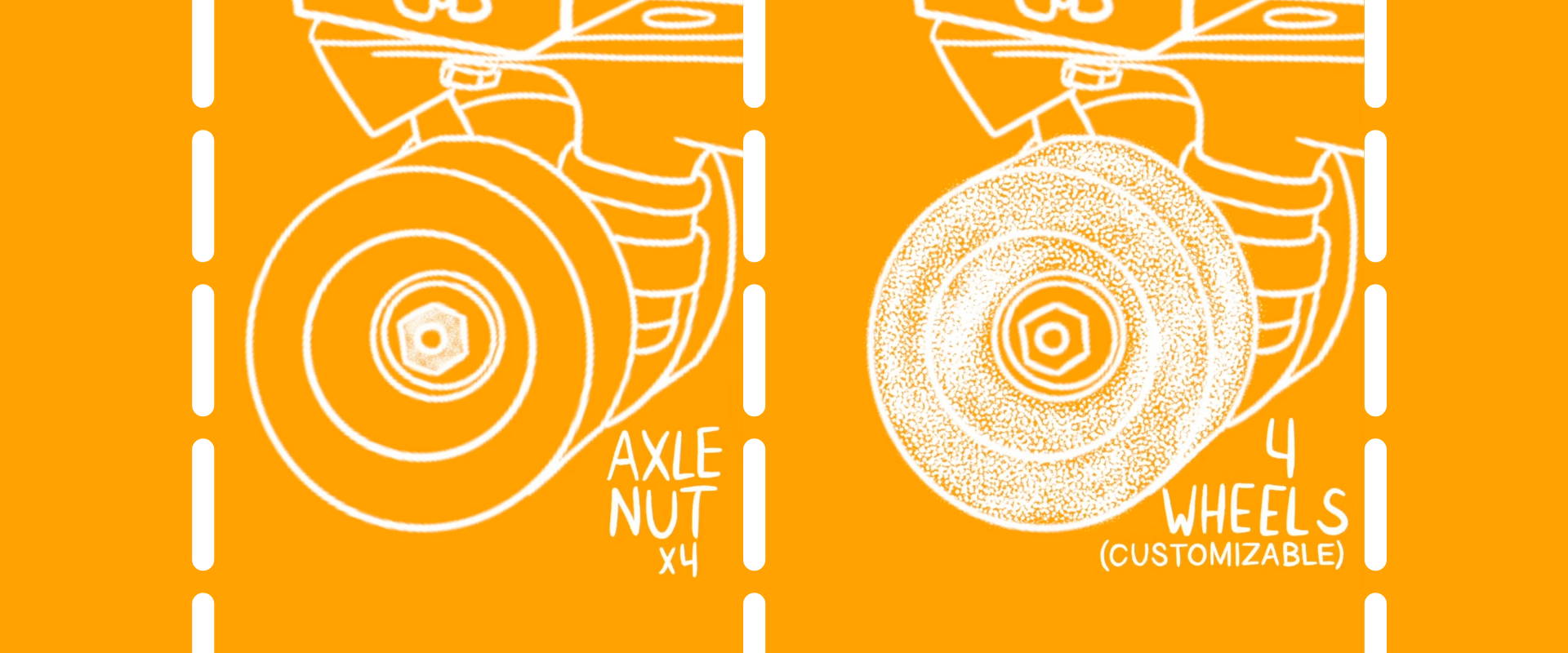 Diagram of axle nut and wheel