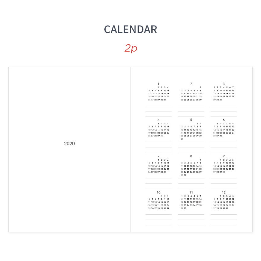 Calendar - GMZ 2020 The memo dated weekly diary planner