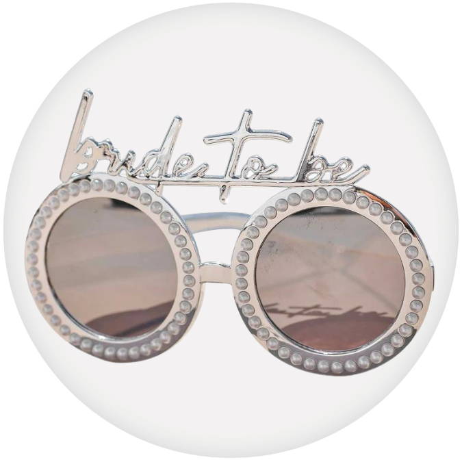 Silver bride to be sunnies. Shop all costume glasses and sunnies