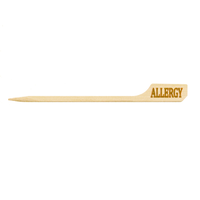 A food marker bamboo skewer labelled Allergy