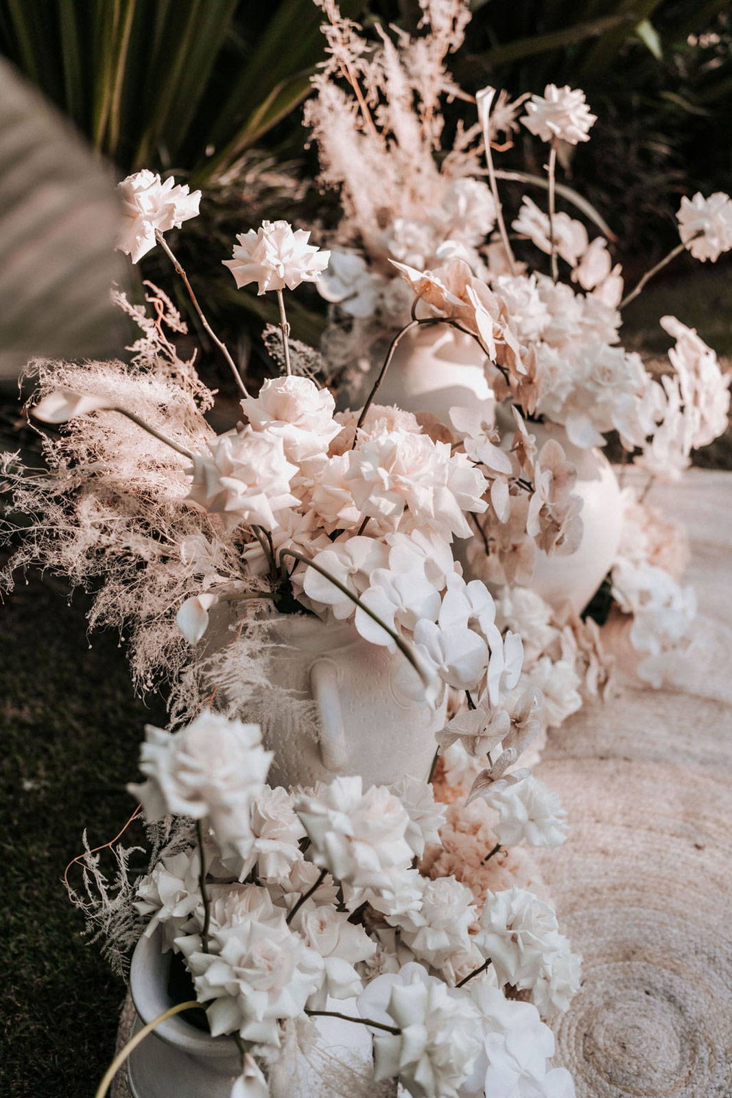 Pink, white and peach wedding bouquet