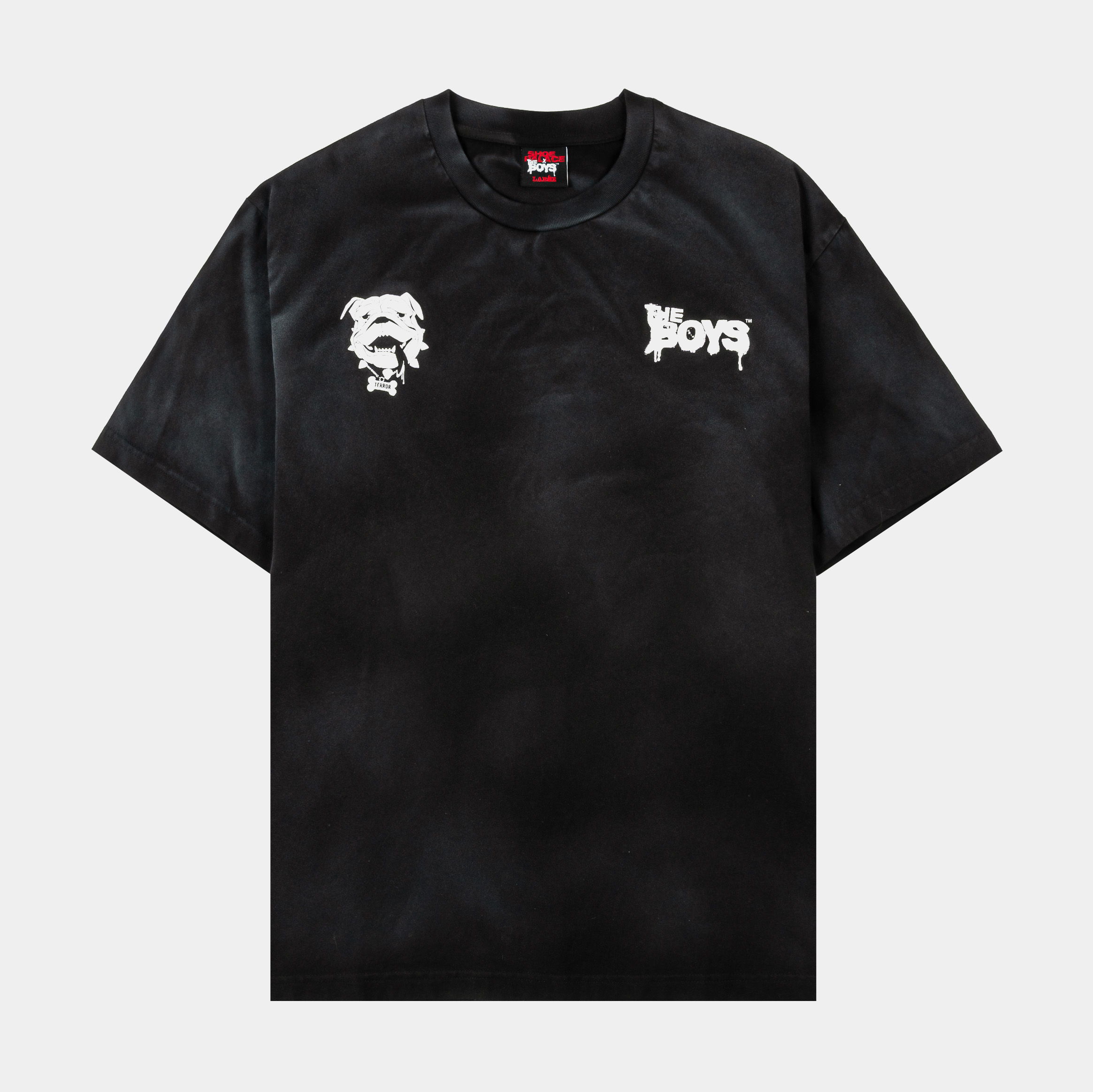 Black t-shirt featuring a lion graphic and the word 