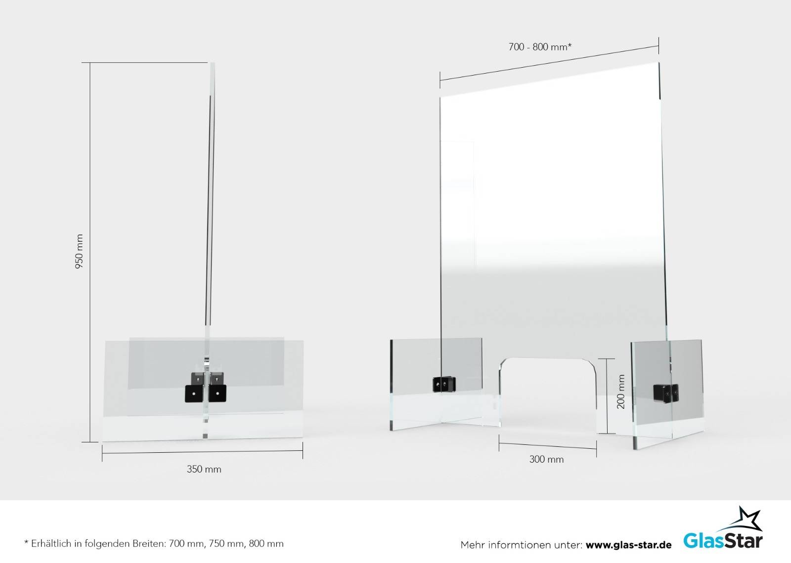 Spuckschutz Hustschutz Aus Echtglas Glas Star
