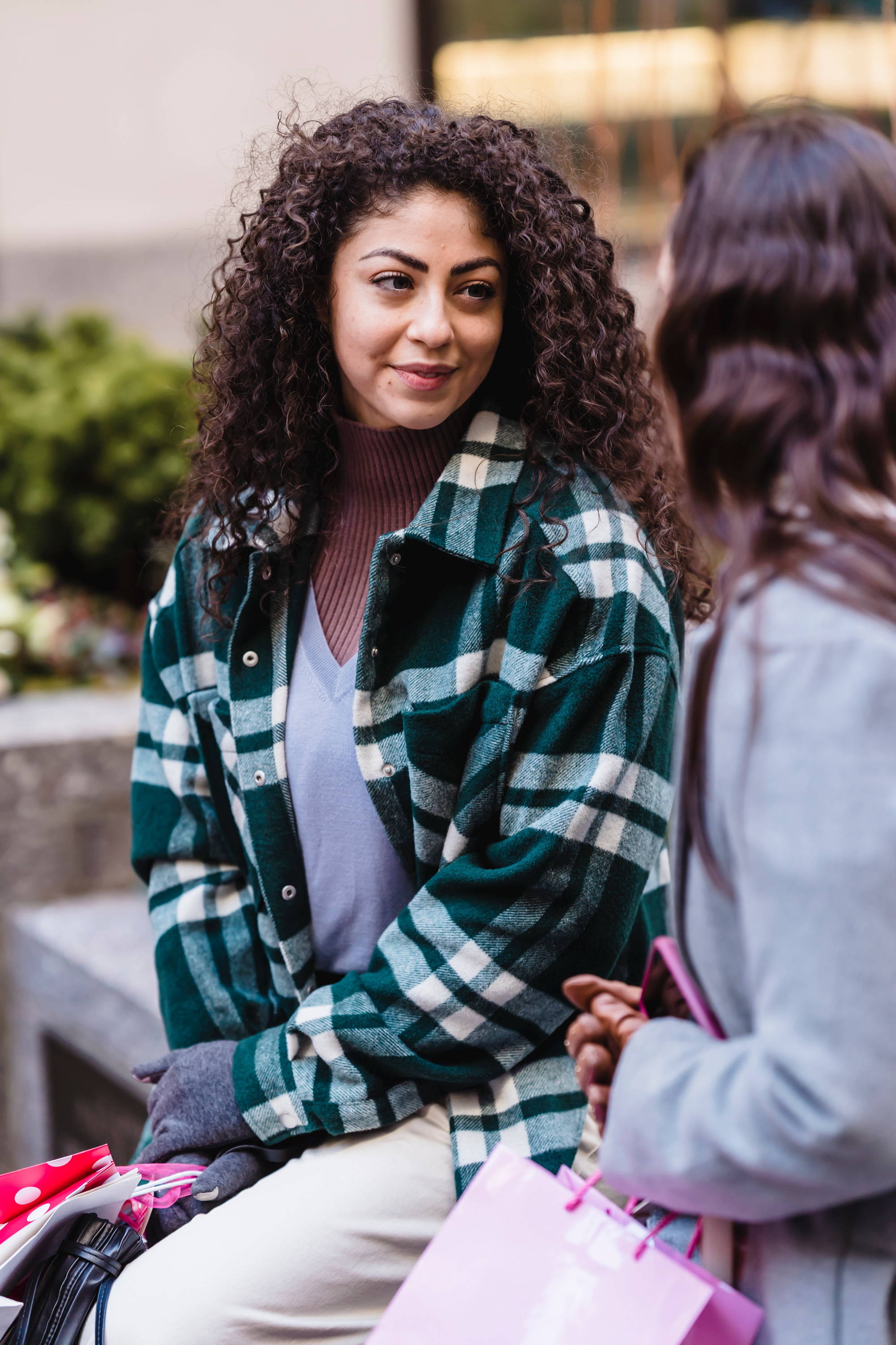 Woman talking to a friend