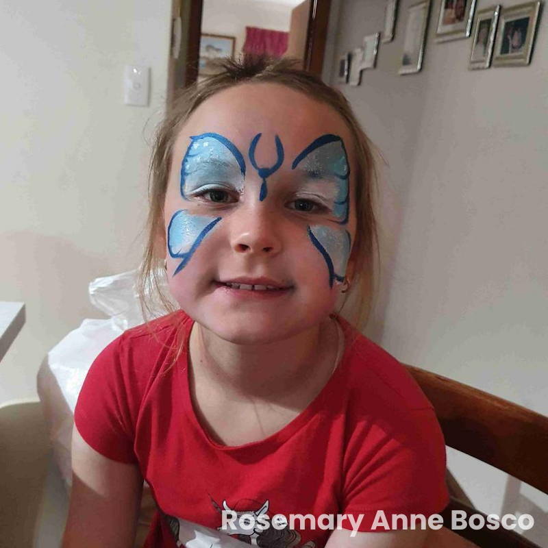 butterfly face paint easy blue