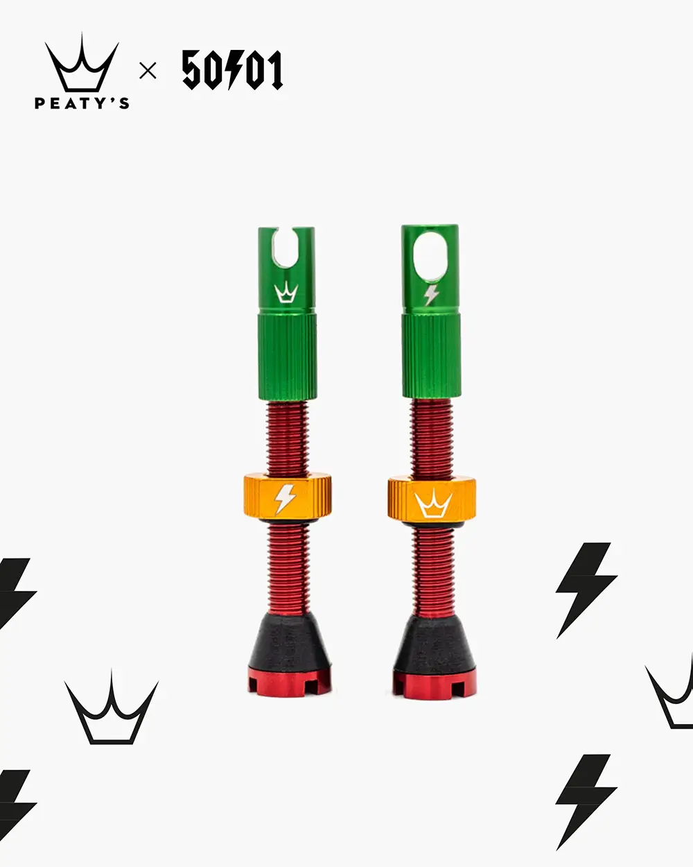 Bezdušové ventilky Peaty's X Chris King (Mk2) Black Tubeless Valves 42