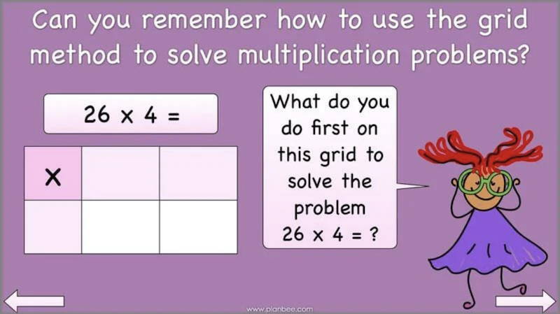 Grid Method Multiplication Lesson for Year 3